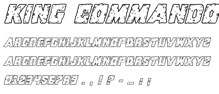 King Commando Riddled III Italic font